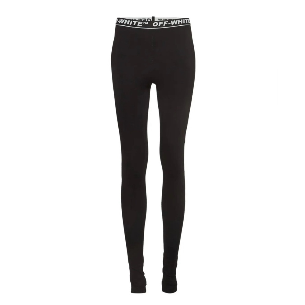Off-White Black Leggings with Logo Detail